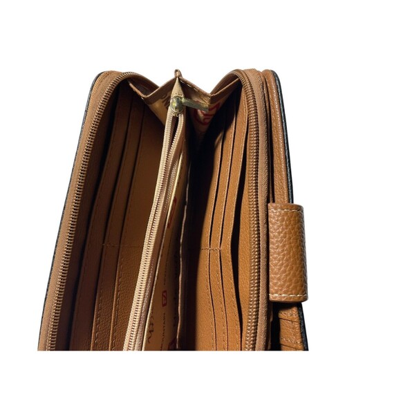 Stone Mountain Wallet Zip Around Continental Organizer Bonded Leather Pebble - Picture 4 of 4